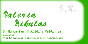 valeria mikulas business card